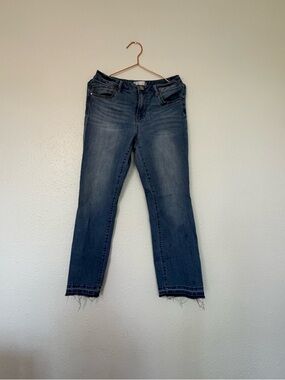 1822 Denim Blue Cropped raw hem Jeans size 8